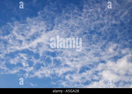 dh Clouds SKY WEATHER Blue sky mottled white clouds Stock Photo