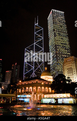 Legco or the British Colonial Legislative Council Building and Bank of China Building Hong Kong China Stock Photo