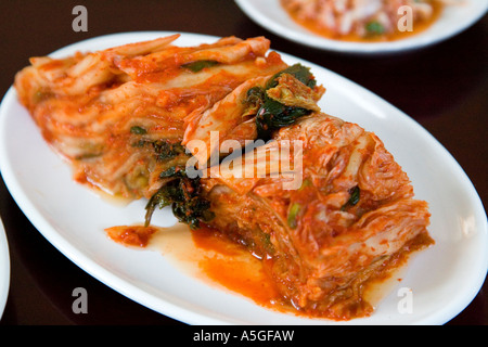 Kimchi, a Pickled Cabage, a Popular Korean Panchan or Side Dish, Seoul, Korea Stock Photo
