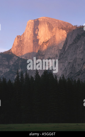 Half Dome in the evening glow, USA, California, Yosemite Valley, Yosemite National Park Stock Photo