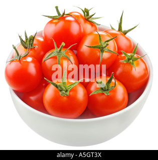 BOWL OF CHERRY TOMATOES CUT OUT Stock Photo