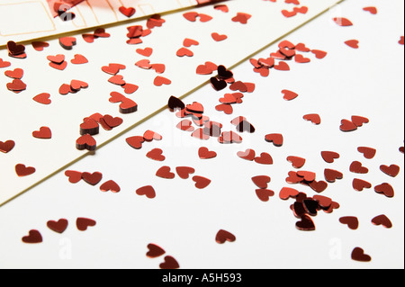 Heart shaped confetti Stock Photo