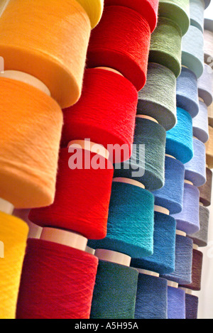 Colorful spools of thread Stock Photo