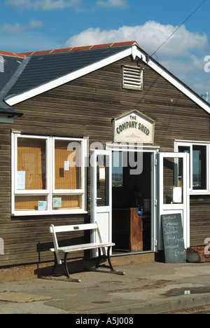 West Mersea The Company Shed seafood eatery family run retail business specialising in farmed flat oysters and other seafood Essex England UK Stock Photo