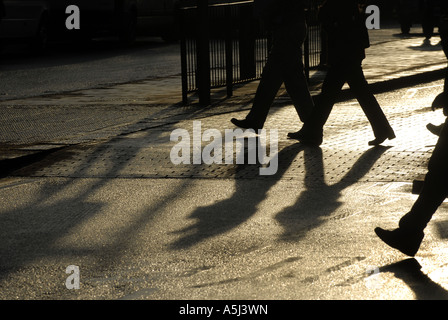 Walking in Birmingham city centre in Winter sunshine. Stock Photo