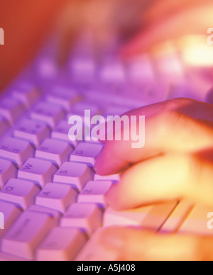 Hands on Keyboard Stock Photo