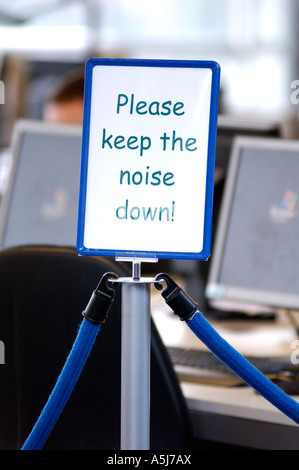 Library quiet area sign Stock Photo - Alamy