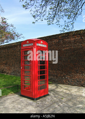 Red telephone box at Hampton Court, England, UK Stock Photo