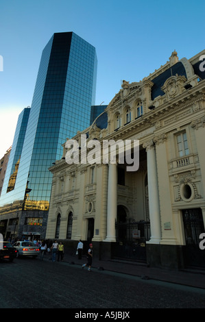 Chile Santiago Plaza de Armas architecture contrast building tradition modern Stock Photo