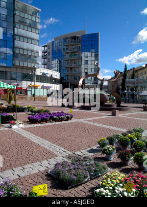 market place in the town Kouvola Finland Stock Photo