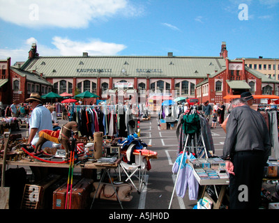 flea market in Helsinki market place of Hietalahti Hietalahden Tori Stock Photo