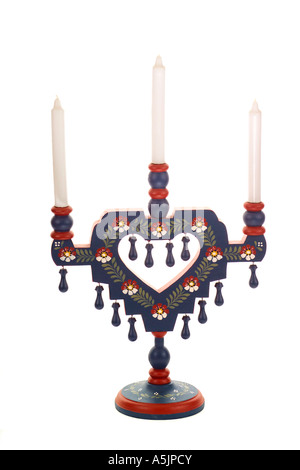 Hand painted traditional candle holder from Sweden Stock Photo