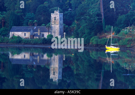 13th century church at St Just in Roseland near Falmouth Cornwall UK Stock Photo