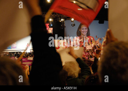 Socialist militants at meeting of French Presidential election candidate Ségolène Royal on March 22nd, 2007,  Marseille, France Stock Photo