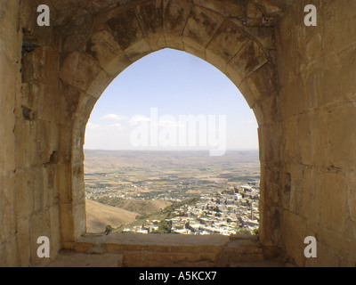 Crac des Chevaliers crusander castle in syria Stock Photo