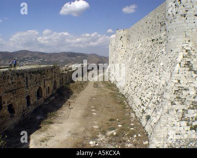 Crac des Chevaliers crusander castle in syria Stock Photo