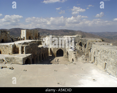 Crac des Chevaliers crusander castle in syria Stock Photo