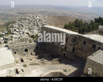 Crac des Chevaliers crusander castle in syria Stock Photo