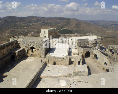 Crac des Chevaliers crusander castle in syria Stock Photo