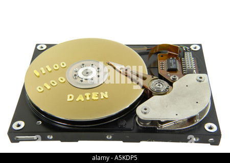 Symbolic Image data on a Harddisc (DATEN) Stock Photo