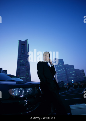 Asian Man on the cell phone Stock Photo