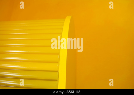 Yellow vertical blinds cabinet Stock Photo