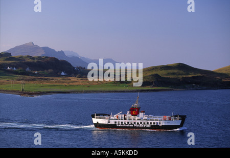 Skye Sconser to Raasay ferry crossing the Sound of Raasay Stock Photo