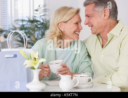 Senior couple having coffee Stock Photo