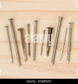 Close up assorted nails Stock Photo