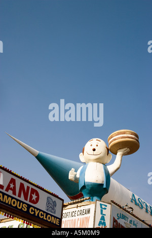 Hamburger stand outdoor statue Stock Photo