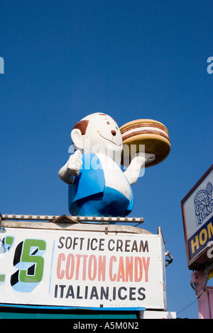 Hamburger stand outdoor statue Stock Photo