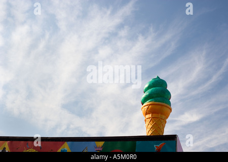 Three-dimensional ice cream sign Stock Photo
