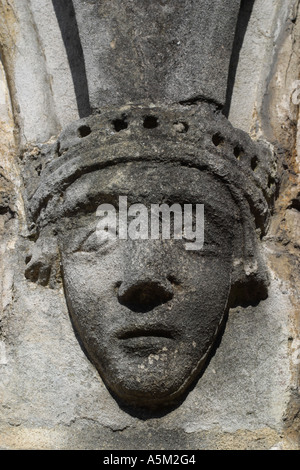 Wells Somerset medieval figure on the Vicars Chapel in Vicars Close Stock Photo