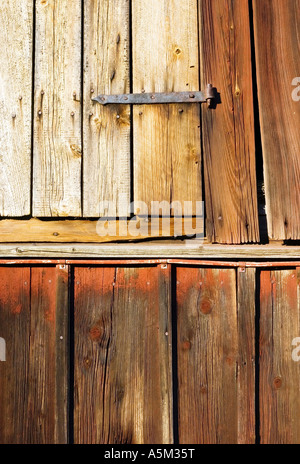 Barn door detail and hinge Stock Photo