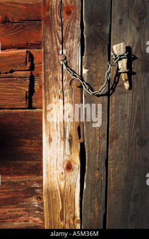 Barn door lock Stock Photo