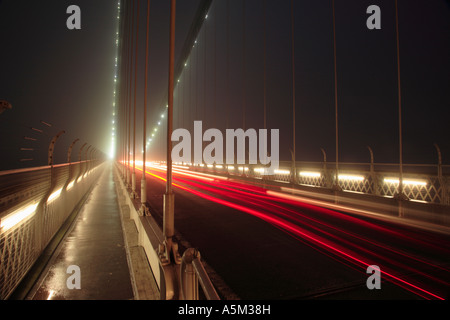 Detail of traffic crossing Clifton Suspension Bridge Bristol Stock Photo