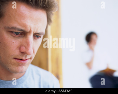 Close up of a Caucasian mans face Stock Photo