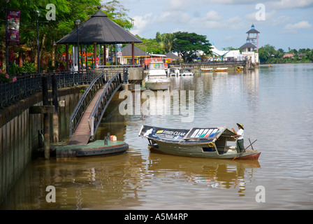 A ferry on the Kuching River Sarawak Stock Photo