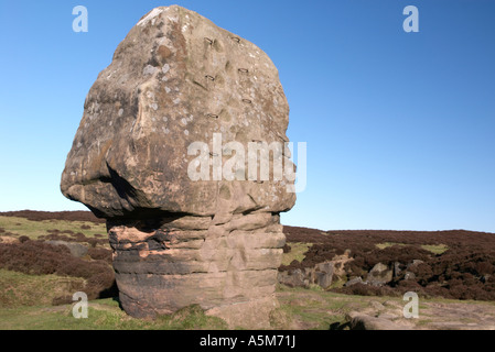 'Cork Stone' on Stanton Moor in Derbyshire England Stock Photo