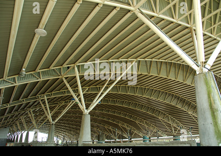 roof of Turbhe Railway Station under construction Navi Mumbai Vashi Bombay Maharashtra India Stock Photo