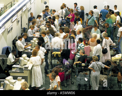 Check in counters at Gatwick Airport London England Stock Photo