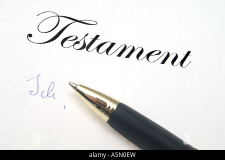Symbolbild Testament schreiben symbolic for testament Stock Photo