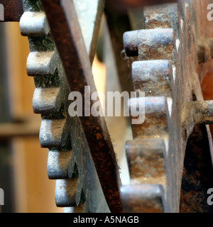 Mechanism of Clock in Sherborne Abbey, Dorset Stock Photo