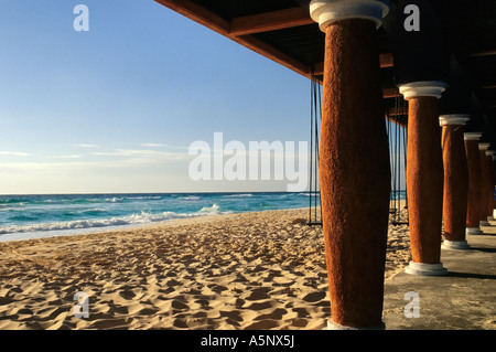 Bar at Playa Chac Mool, Caribbean Sea beach at Zona Hotelera in Cancun, Mexico Stock Photo