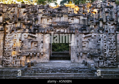 Edificio II in Grupo A, Mayan ruins, Rio Bec Sites, in Chicanna, Campeche state, Yucatan penninsula, Mexico Stock Photo