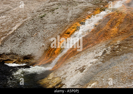 Run off from the Excelsior Geyser Midway Basin, Yellowstone Stock Photo