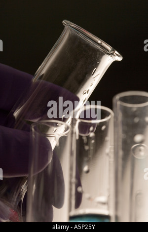 Using testtubes in the lab. Stock Photo