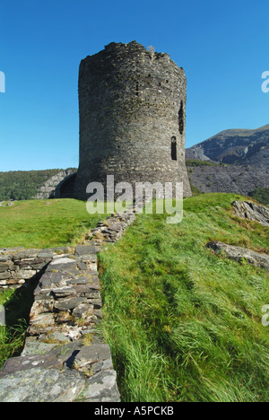 Llanberis the ruins of Dolbadarn Castle Stock Photo