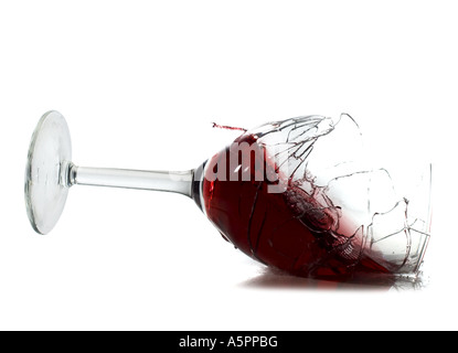 Falling glass of red wine Stock Photo