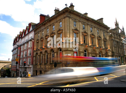 Viewpoint showing the Corner of Dean Street and Mosley Street taken from Grey Street in Newcastle upon Tyne in the Northeast Stock Photo